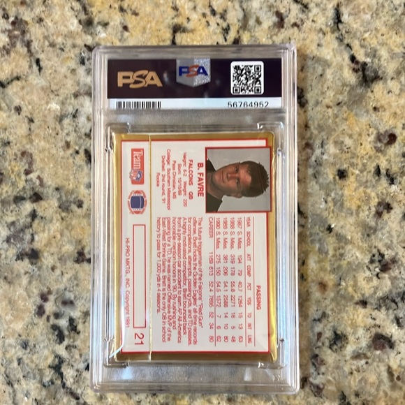 1991 ACTION PACKED ROOKIE UPDATE #21 BRETT FAVRE ROOKIE RC PSA 9 - Picture 2 of 2